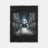 Het lezen van Ghost Library Halloween Librarian Bo Fleece Deken (Voorkant)
