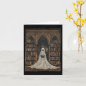 Het lezen van Ghost Library Halloween Librarian Bo Kaart (Gele Bloem)