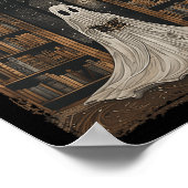 Het lezen van Ghost Library Halloween Librarian Bo Poster (Hoek)