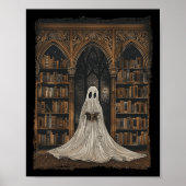Het lezen van Ghost Library Halloween Librarian Bo Poster (Voorkant)