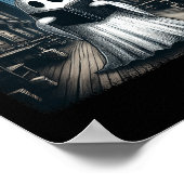 Het lezen van Ghost Library Halloween Librarian Bo Poster (Hoek)