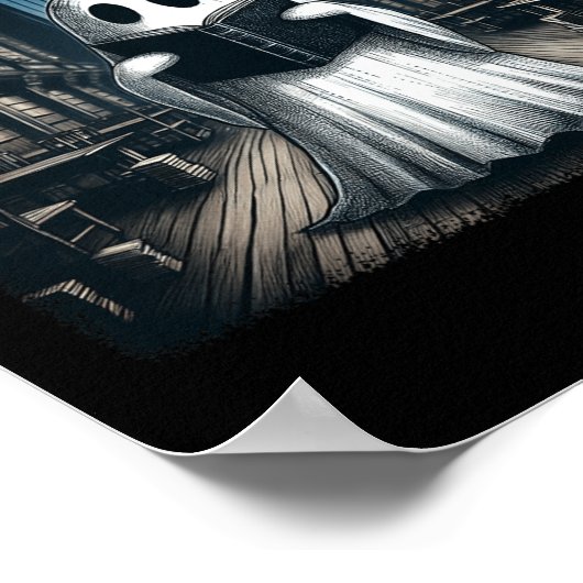 Het lezen van Ghost Library Halloween Librarian Bo Poster (Hoek)