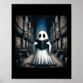 Het lezen van Ghost Library Halloween Librarian Bo Poster (Voorkant)
