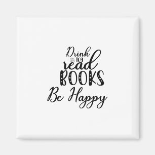 Het lezen van kunstwerk Drink thee lezen Boeken zi Magneet