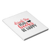 Het lezen van kunstwerk Drink thee lezen Boeken zi Notitieblok (Schuin)