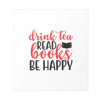 Het lezen van kunstwerk Drink thee lezen Boeken zi Notitieblok