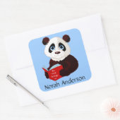 Het lezen van Panda Bookplate Sticker (Envelop)