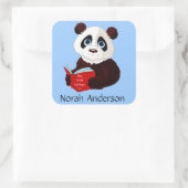 Het lezen van Panda Bookplate Sticker (Tas)