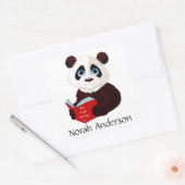 Het lezen van Panda Bookplate Sticker (Envelop)