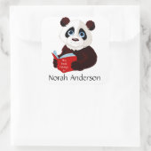 Het lezen van Panda Bookplate Sticker (Tas)