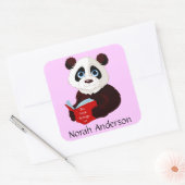 Het lezen van Panda Bookplate Sticker (Envelop)