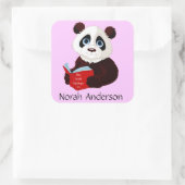 Het lezen van Panda Bookplate Sticker (Tas)