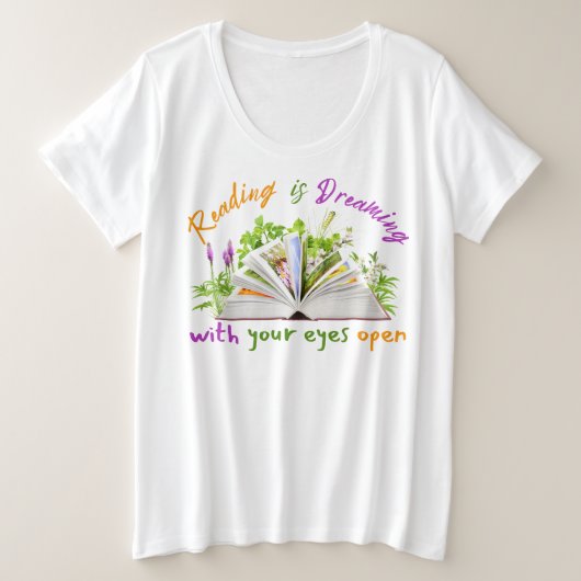 Het lezen van Quote Plus Size T-shirt – Book Lover (Design voorkant)