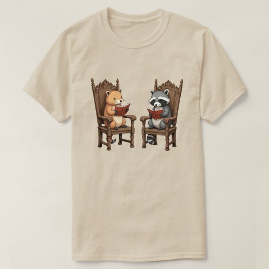 Het lezen van Raccoon Capybara Book Lover Gift T-shirt (Design voorkant)