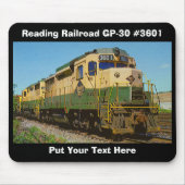 Het lezen van Railroad GP-30 #3601 Douane Mousepad Muismat (Voorkant)