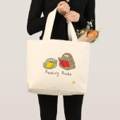 Het lezen van Rocks Cute Kinder Cartoon Grote Tote Bag (Voorkant (product))