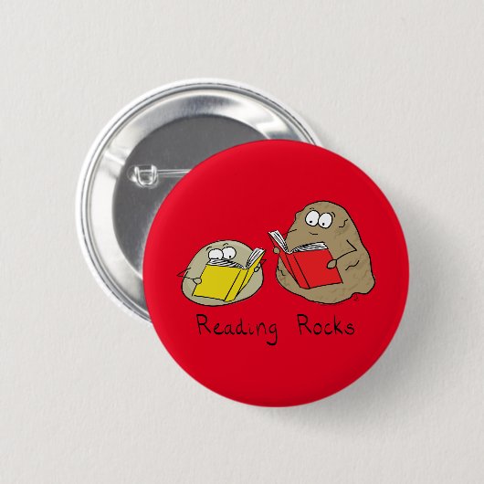 Het lezen van Rocks Cute Kinder Cartoon Ronde Button 5,7 Cm (Voorkant /achterkant)