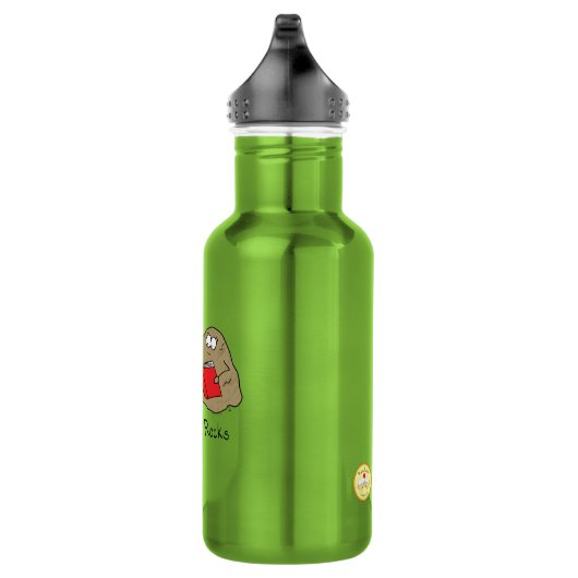 Het lezen van Rocks Cute Kinder Cartoon Waterfles (Rechts)