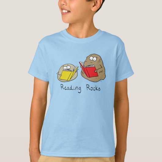 Het lezen van Rocks Kinder Boy Girl T-Shirt (Voorkant)