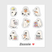 Het lezen van Schattige Ghosts Pack Spooky Book Lo Sticker (Vel)