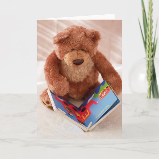 Het lezen van Teddy Bear Vertical Kaart (Voorkant)