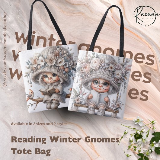 Het lezen van Winter Gnomes Canvas tas