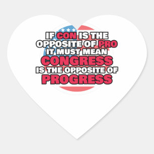 Het libertariële congres is tegen vooruitgang hart sticker