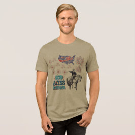 Het Liberty Lights Show olijfolie Tri-Blend Shirt