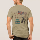 Het Liberty Lights Show olijfolie Tri-Blend Shirt (Achterkant)