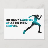 Het LICHAAM bereikt wat de MIND gelooft in Cyaan Briefkaart (Voorkant)