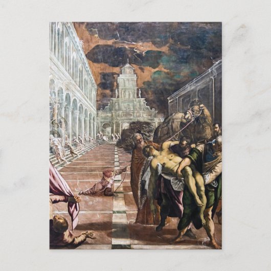 Het lichaam van Marcus naar Venetië door Jacopo Ti Briefkaart (Voorkant)