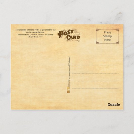 Het lichaam, zoals bestuurd door de twaalf constel briefkaart (Achterkant)