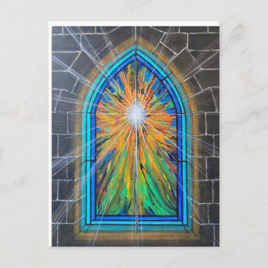 Het Licht 3 Gebrandschilderd Glas Kerk Briefkaart (Voorkant)