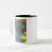 Het licht binnen tweekleurige koffiemok (Voorkant links)