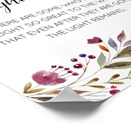 Het Licht Blijft Bordeaux Bloemendodenherdenking Poster (Hoek)