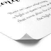 Het licht blijft de moderne herdenkingsdag poster (Hoek)