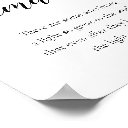 Het licht blijft de moderne herdenkingsdag poster (Hoek)