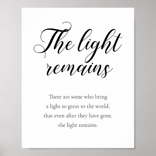 Het licht blijft de moderne herdenkingsdag poster (Voorkant)