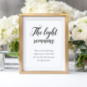 Het licht blijft de moderne herdenkingsdag poster