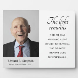 Het Licht Blijft Funeral Gedachtenis Gedicht Met F Fotoplaat