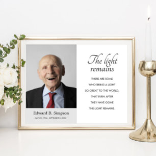 Het Licht Blijft Funeral Gedachtenis Gedicht Met F Poster