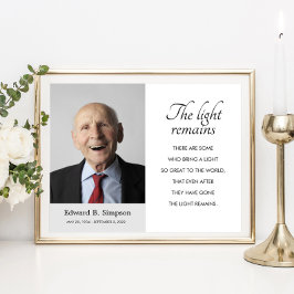 Het Licht Blijft Funeral Gedicht Met Foto Poster