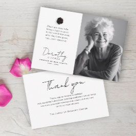 Het licht blijft | Gedenkteken Roos Custom Photo Bedankkaart