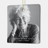 Het licht blijft | Gedenkteken Roos Custom Photo Keramisch Ornament (Links)