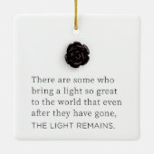 Het licht blijft | Gedenkteken Roos Custom Photo Keramisch Ornament (Achterkant)