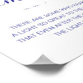 Het licht blijft Navy Blue Herinneringsbruiloft Poster (Hoek)