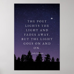 Het licht gaat aan - Emily Dickinson Poster