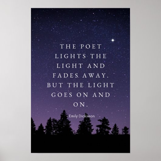 Het licht gaat aan - Emily Dickinson Poster (Voorkant)