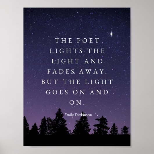 Het licht gaat aan - Emily Dickinson Poster (Voorkant)
