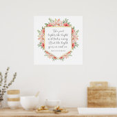 Het licht gaat op - Emily Dickinson Floral Lijst Poster (Keuken)